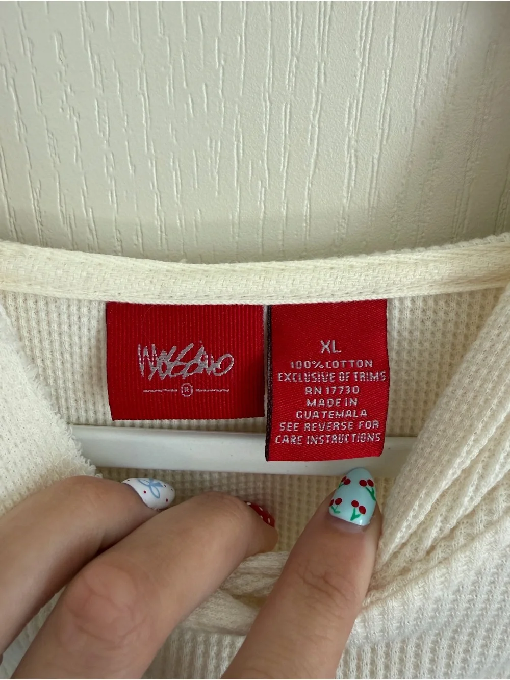 Mossimo Supply Co. waffle-knit pullover thermal hoodie
